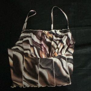 BrownZebra Printed Tank Top